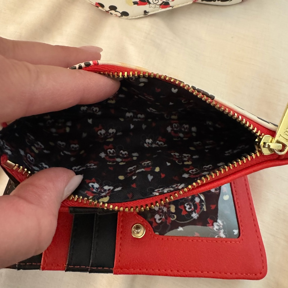 Loungefly Mickey Minnie Love Heart AOP Mini Backpack + Wallet Valentine Couple - Picture 15 of 15